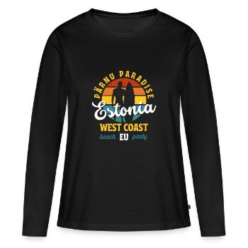 Pärnu Paradise Eesti Côte Ouest UE - T-shirt manches longues Premium bio Femme - noir - Devant - Julia (174cm)