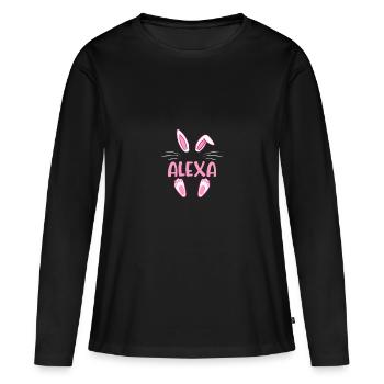 ALEXA Pâques - T-shirt manches longues Premium bio Femme - noir - Devant - Julia (174cm)