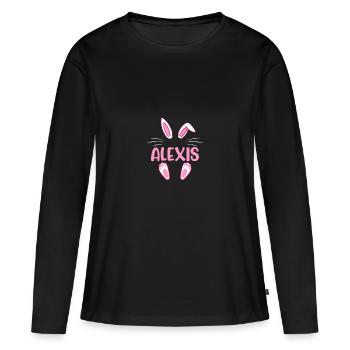 ALEXIS Pâques - T-shirt manches longues Premium bio Femme - noir - Devant - Julia (174cm)