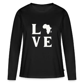 Aimer l’Afrique - T-shirt manches longues Premium bio Femme - noir - Devant - Julia (174cm)