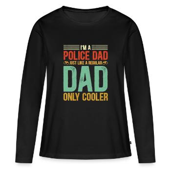 Polizei stolzer Polizeivater - Frauen Premium Bio Langarmshirt - Schwarz - Vorne - Julia (174cm)