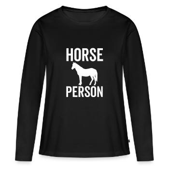 Horse Person - Women's Premium Organic Long Sleeve Shirt - black - Front - Julia (174cm)