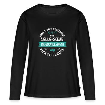 Lustiges Schwägerin Geschenk Spruch - Frauen Premium Bio Langarmshirt - Schwarz - Vorne - Julia (174cm)