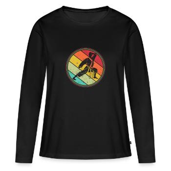 Athlète de karaté Sparring Combattant d’arts martiaux Asie - T-shirt manches longues Premium bio Femme - noir - Devant - Julia (174cm)