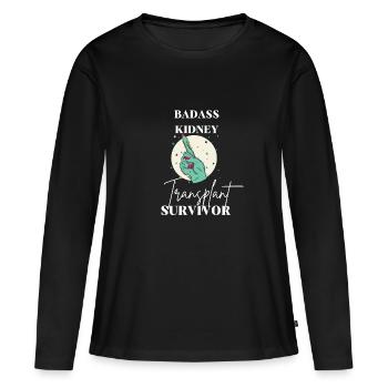 Badass Nierentransplantation Spender überlebender - Frauen Premium Bio Langarmshirt - Schwarz - Vorne - Julia (174cm)
