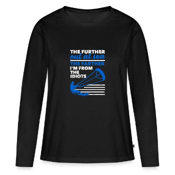 Je weiter draußen auf dem Meer, desto weiter bin - Frauen Premium Bio Langarmshirt - Schwarz - Vorne - Julia (174cm)