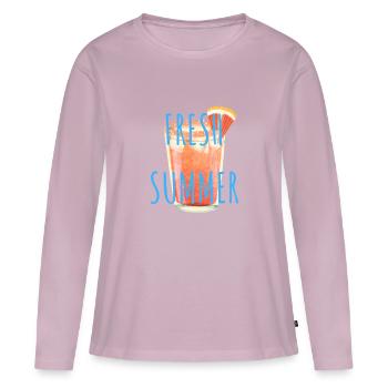 FRESH SUMMER COCKTAIL ROSE - T-shirt manches longues Premium bio Femme - rose poudré - Devant - Julia (174cm)