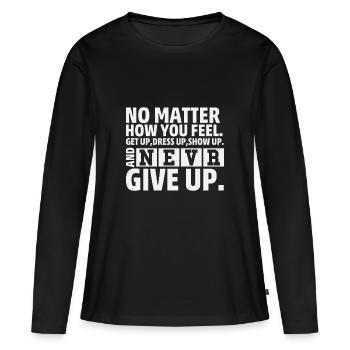 Peu importe ce que vous ressentez - T-shirt manches longues Premium bio Femme - noir - Devant - Julia (174cm)