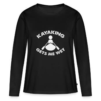 Le kayak me mouille - T-shirt manches longues Premium bio Femme - noir - Devant - Julia (174cm)