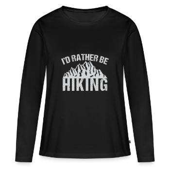 Id Rather Be Hiking - T-shirt manches longues Premium bio Femme - noir - Devant - Julia (174cm)
