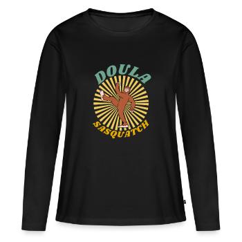 Arbeitstrainer Geburtstrainer Doula Squad Sasquatch - Frauen Premium Bio Langarmshirt - Schwarz - Vorne - Julia (174cm)