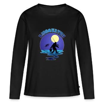 Angeln Bigfoot Pun Bassquatch Sasquatch Lover Ang - Frauen Premium Bio Langarmshirt - Schwarz - Vorne - Julia (174cm)