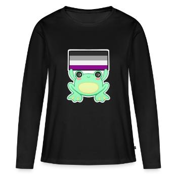 As Froggy - T-shirt manches longues Premium bio Femme - noir - Devant - Julia (174cm)