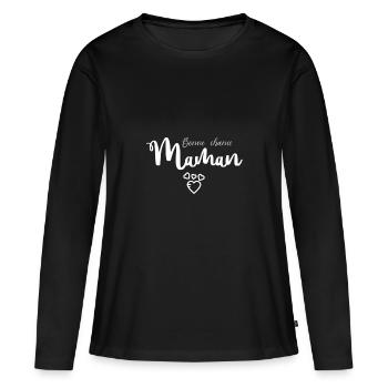 Bonne chance Maman - T-shirt manches longues Premium bio Femme - noir - Devant - Julia (174cm)