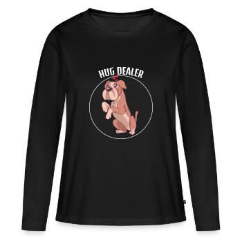 Chien de croupier de câlins - T-shirt manches longues Premium bio Femme - noir - Devant - Julia (174cm)