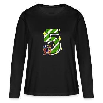 5 ans Dino American Football 5ème B-day Dab - T-shirt manches longues Premium bio Femme - noir - Devant - Julia (174cm)