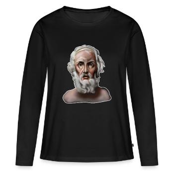 Homer Antiker Dichter - Frauen Premium Bio Langarmshirt - Schwarz - Vorne - Julia (174cm)