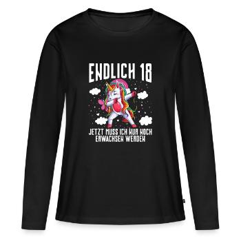 18 Jahre - Frauen Premium Bio Langarmshirt - Schwarz - Vorne - Julia (174cm)