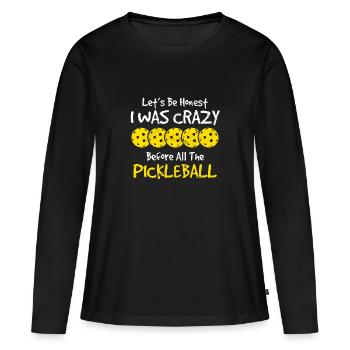 Soyons honnêtes Drôle pickleball joueur pickleball - T-shirt manches longues Premium bio Femme - noir - Devant - Julia (174cm)