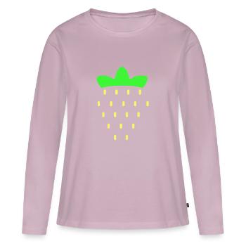 Costume de fraise Drôle Tendance Mignon Halloween - T-shirt manches longues Premium bio Femme - rose poudré - Devant - Julia (174cm)
