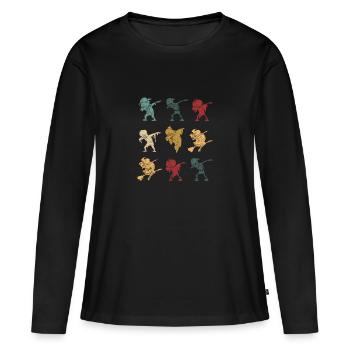 Dabbing Halloween Skeleton Zombie Ghost Witch Scary - Women's Premium Organic Long Sleeve Shirt - black - Front - Julia (174cm)