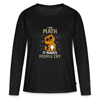 Mathematik Geometrie - Algebra Gymnasium Mathe - Frauen Premium Bio Langarmshirt - Schwarz - Vorne - Julia (174cm)