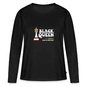Black Queen Most Powerful Chess African American - T-shirt manches longues Premium bio Femme - noir - Devant - Julia (174cm)