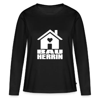 Bauherrin Hausbau Eigenheim Traumhaus Geschenkidee - Frauen Premium Bio Langarmshirt - Schwarz - Vorne - Julia (174cm)