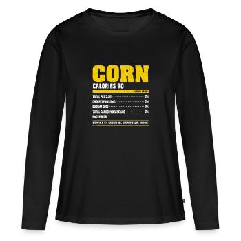 Maïs Information nutritionnelle Thanksgiving Pyjama familial - T-shirt manches longues Premium bio Femme - noir - Devant - Julia (174cm)