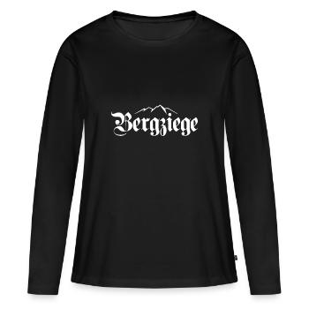 Bergziege Erzgebirge - Frauen Premium Bio Langarmshirt - Schwarz - Vorne - Julia (174cm)