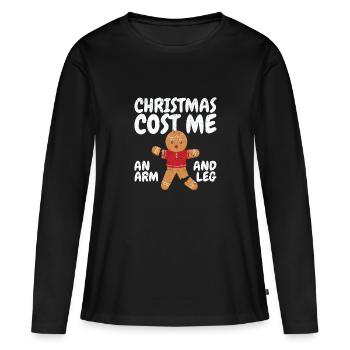 Noël m’a coûté un bras et une jambe - T-shirt manches longues Premium bio Femme - noir - Devant - Julia (174cm)