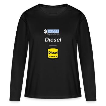 Costume diesel de pompe à essence - Costume d’Halloween amusant - T-shirt manches longues Premium bio Femme - noir - Devant - Julia (174cm)