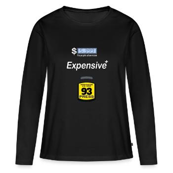 Drôle de tenue à prix élevé de l’essence - Gaz cher - T-shirt manches longues Premium bio Femme - noir - Devant - Julia (174cm)