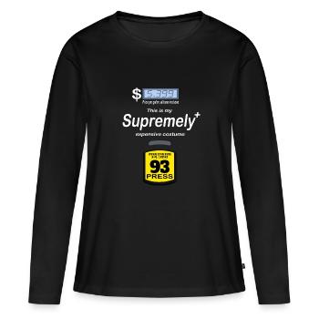 Prix sarcastiques élevés de l’essence - Coût de la pompe à essence - T-shirt manches longues Premium bio Femme - noir - Devant - Julia (174cm)