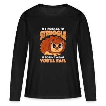 Inspiration Motivation Dire Hérisson - T-shirt manches longues Premium bio Femme - noir - Devant - Julia (174cm)