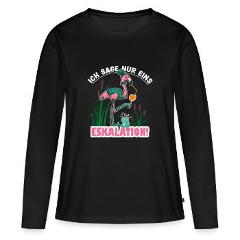 Flamingo Party Mädelsabend Spruch Geschenk - Frauen Premium Bio Langarmshirt - Schwarz - Vorne - Julia (174cm)
