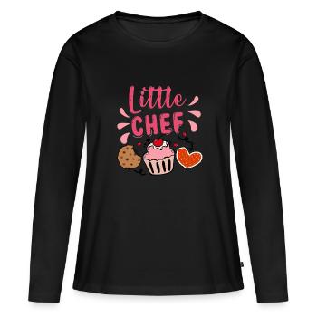 Boulangerie Baker Boulangerie Boulangerie Gâteau de confiserie - T-shirt manches longues Premium bio Femme - noir - Devant - Julia (174cm)