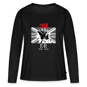 Queen Elizabeth II - RIP - La fin d’une époque - T-shirt manches longues Premium bio Femme - noir - Devant - Julia (174cm)