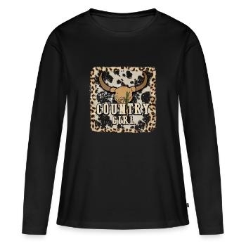 Musique country Rural Landei Country Musicien Maman - T-shirt manches longues Premium bio Femme - noir - Devant - Julia (174cm)