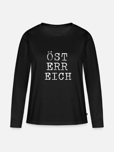Österreich - Frauen Premium Bio Langarmshirt - Schwarz