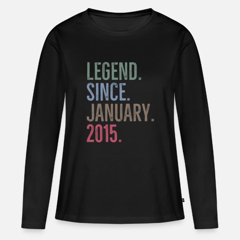 Leggenda Da Gennaio 2015 - Maglia a maniche lunghe ecologica premium da donna - nero