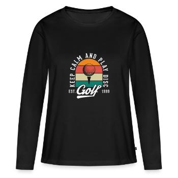keep calm - Frauen Premium Bio Langarmshirt - Schwarz - Vorne - Julia (174cm)