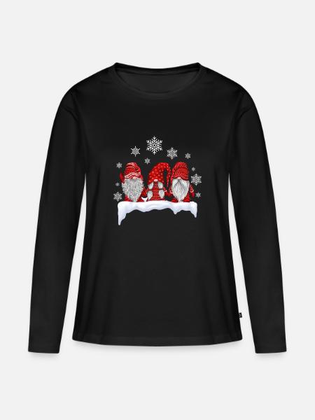 Weihnachten Weihnachtswichtel Wichtel Gnome - Frauen Premium Bio Langarmshirt - Schwarz