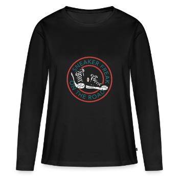 Sneaker freak - T-shirt manches longues Premium bio Femme - noir - Devant - Julia (174cm)
