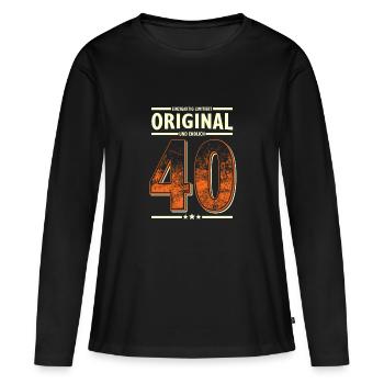 40ster Geburtstag 40 Jahre Lustiger Spruch zum 40. - Frauen Premium Bio Langarmshirt - Schwarz - Vorne - Julia (174cm)