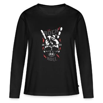 Rock 'n' Roll 2023 - T-shirt manches longues Premium bio Femme - noir - Devant - Julia (174cm)