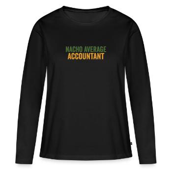 Buchhaltung Humor Lustig Lustige Buchhaltung Wortspiel - Frauen Premium Bio Langarmshirt - Schwarz - Vorne - Julia (174cm)