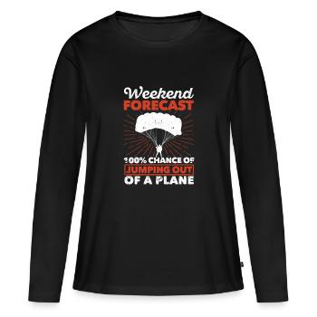 Prédiction du week-end 100% de chance d'un - T-shirt manches longues Premium bio Femme - noir - Devant - Julia (174cm)