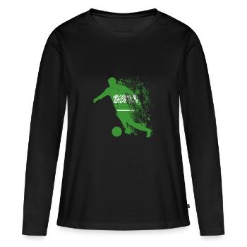 Équipe nationale Arabie saoudite Football Worldmost - T-shirt manches longues Premium bio Femme - noir - Devant - Julia (174cm)