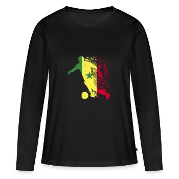 Coupe du monde de l’équipe nationale du Sénégal - T-shirt manches longues Premium bio Femme - noir - Devant - Julia (174cm)